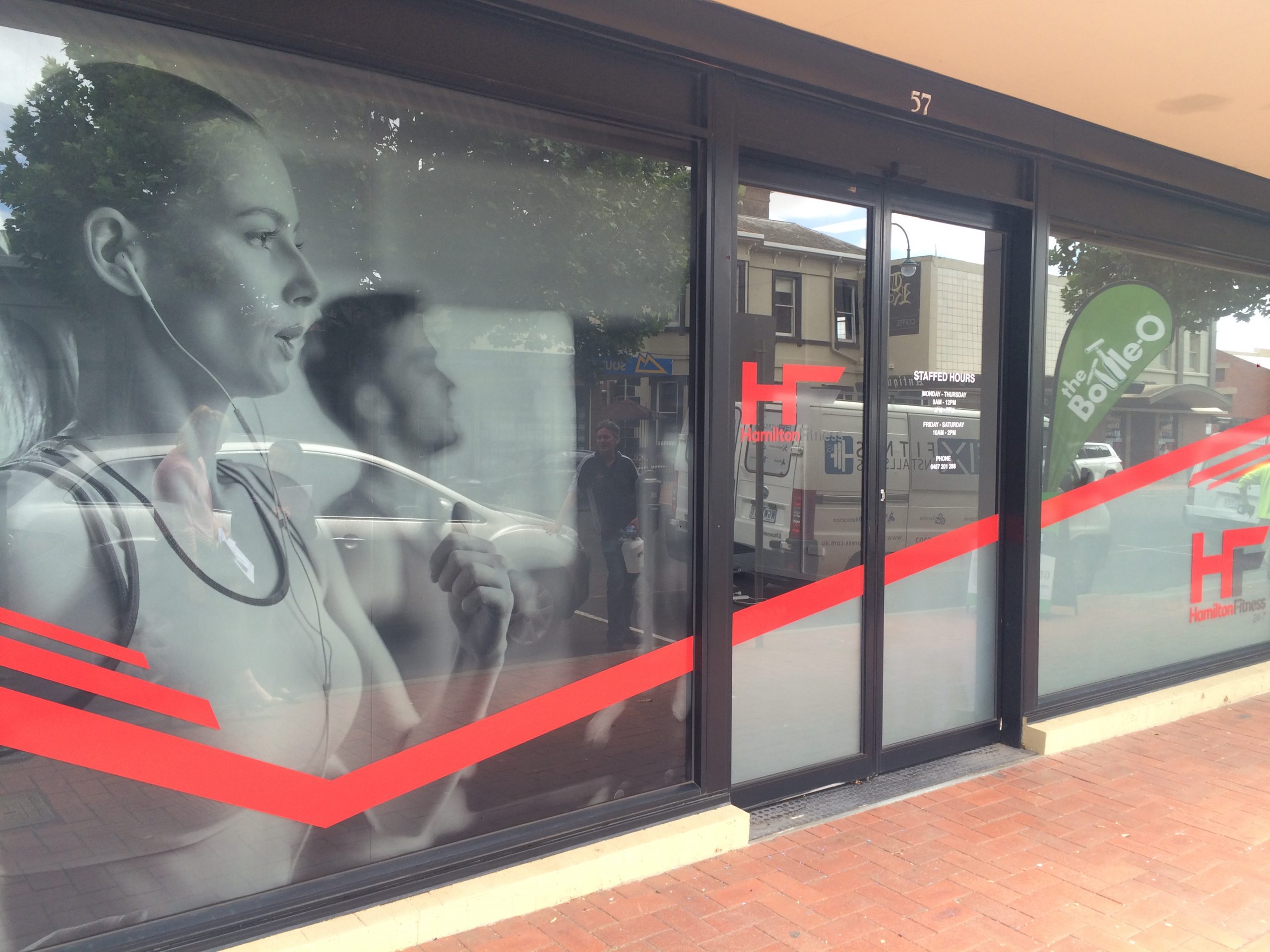 Hamilton Fitness Window Signage