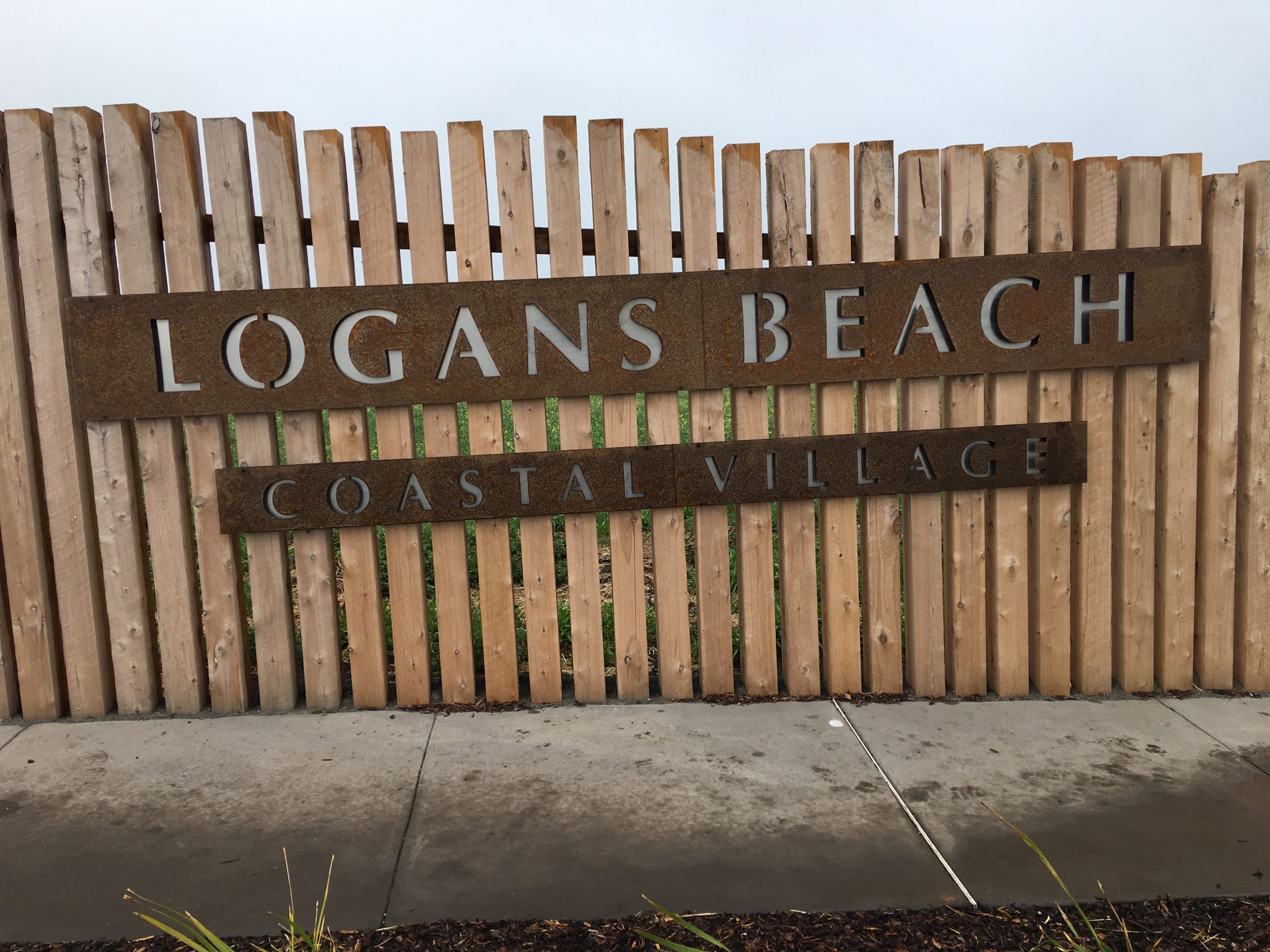 Logans Beach Corten Steel Rusted Sign