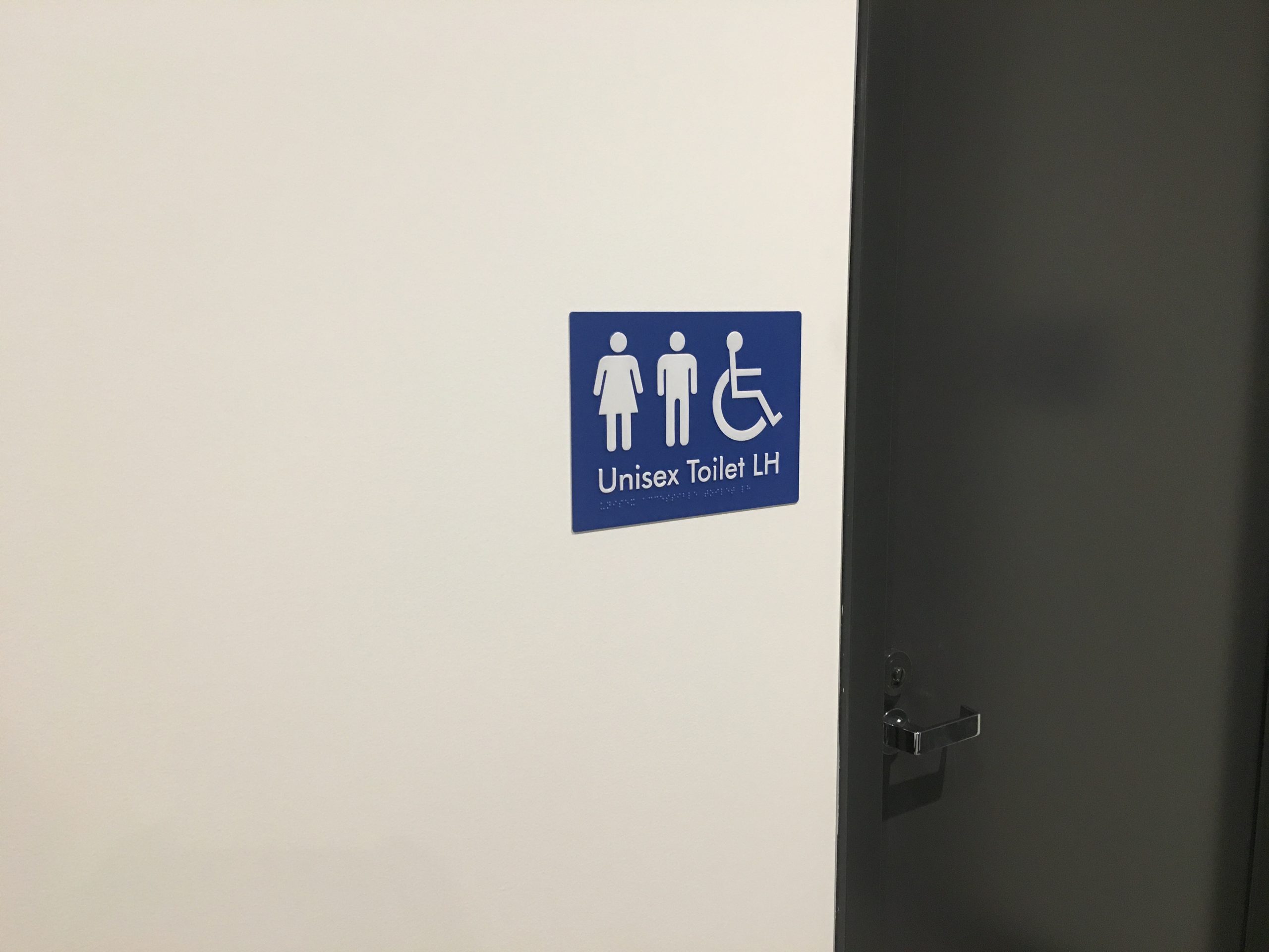 Unisex Toilet Braille Sign