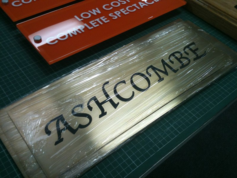 Ashcombe Brass Sign