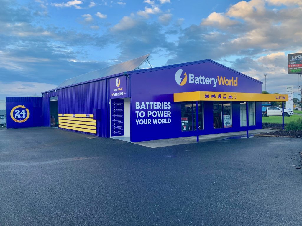 Battery World Sign