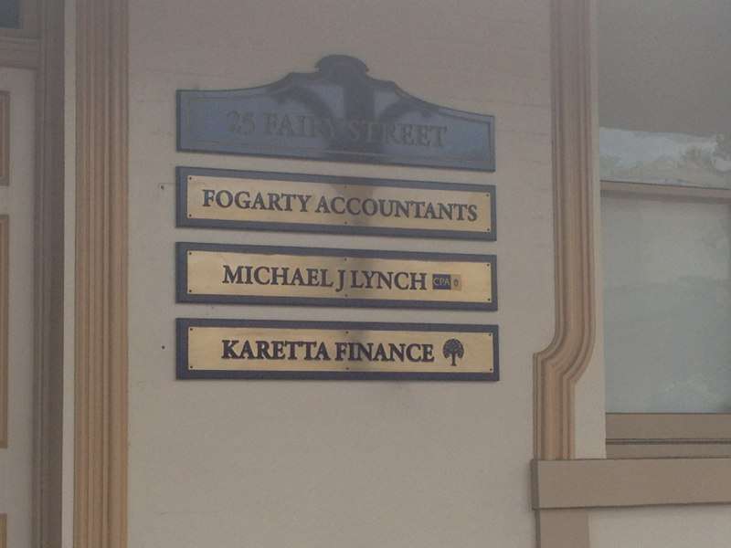 Fogarty Accountants Brass Sign