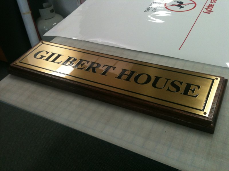 Gilbert House Brass Sign