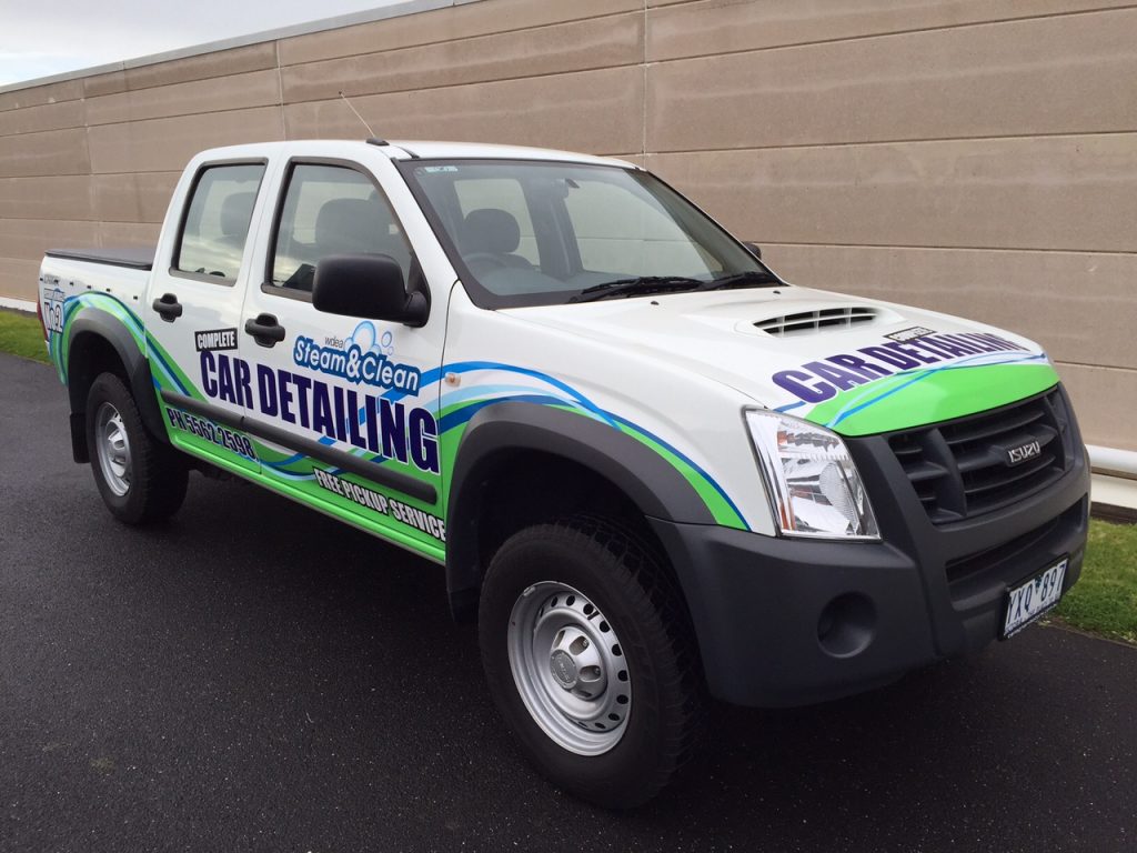 wdea Steam and Clean Vehicle Signage