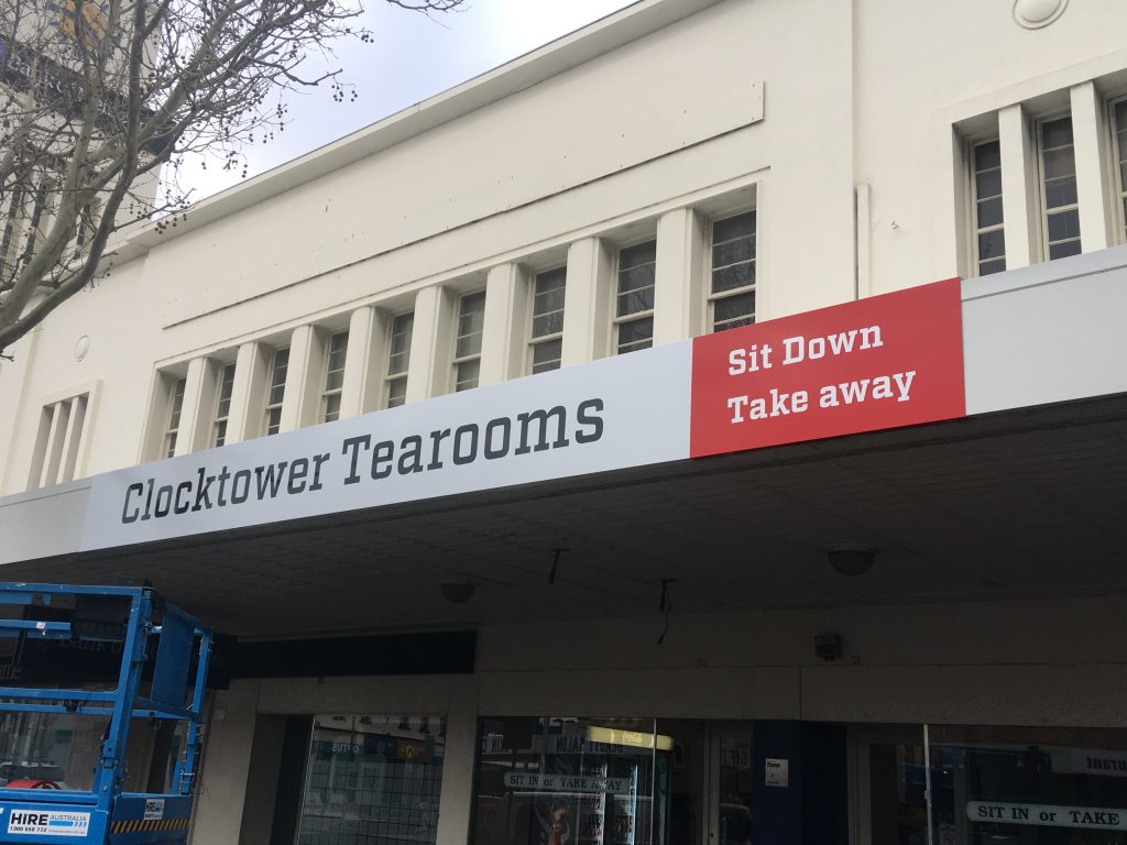 Clocktower Tearooms Sign