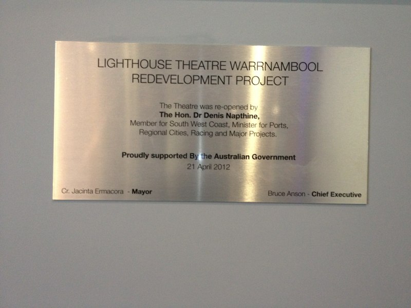 Lighthouse Theatre Brushed Plaque