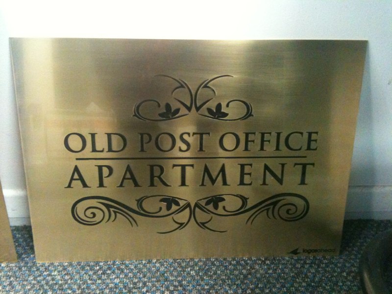 Old Post Office Brass Sign