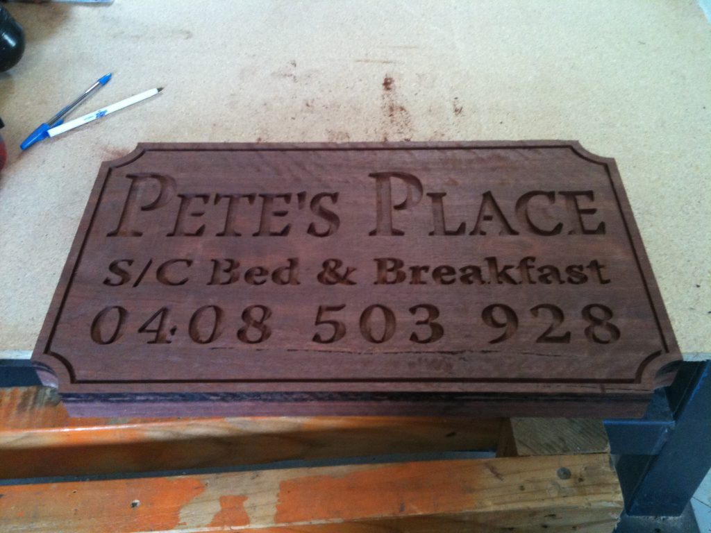 Petes Place Timber Sign