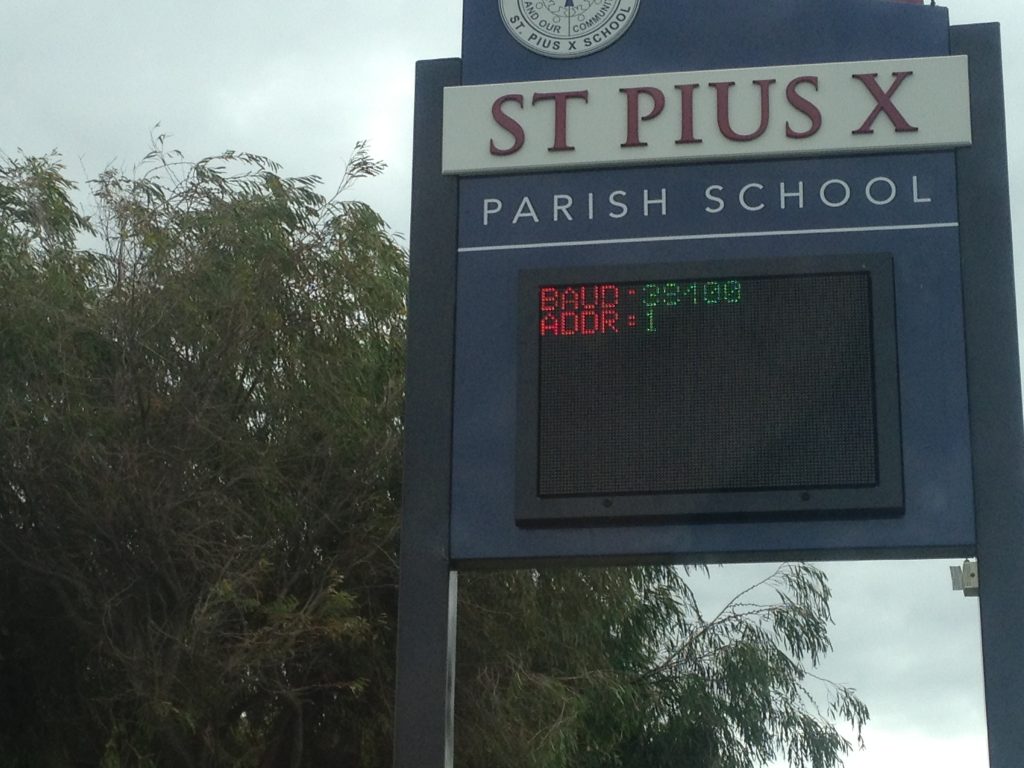 St Pius School LED Sign