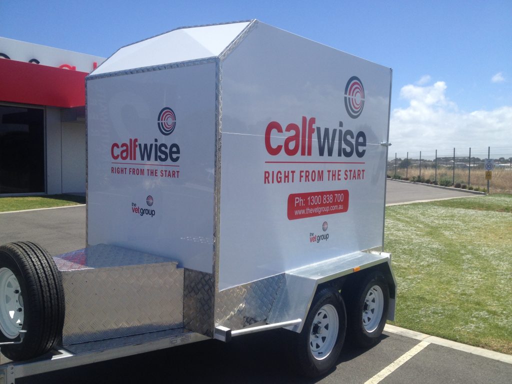 The Vet Group Calf Wise Trailer Signage