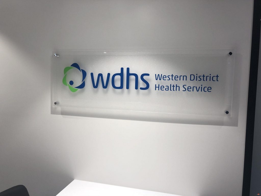 western district health services Reception sign