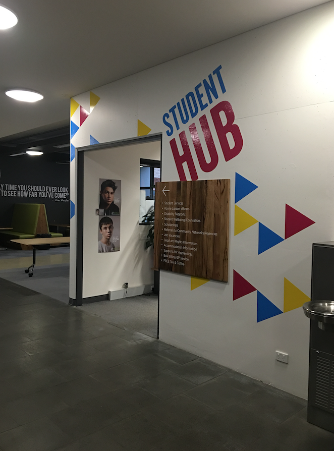 Student Hub Internal Signage